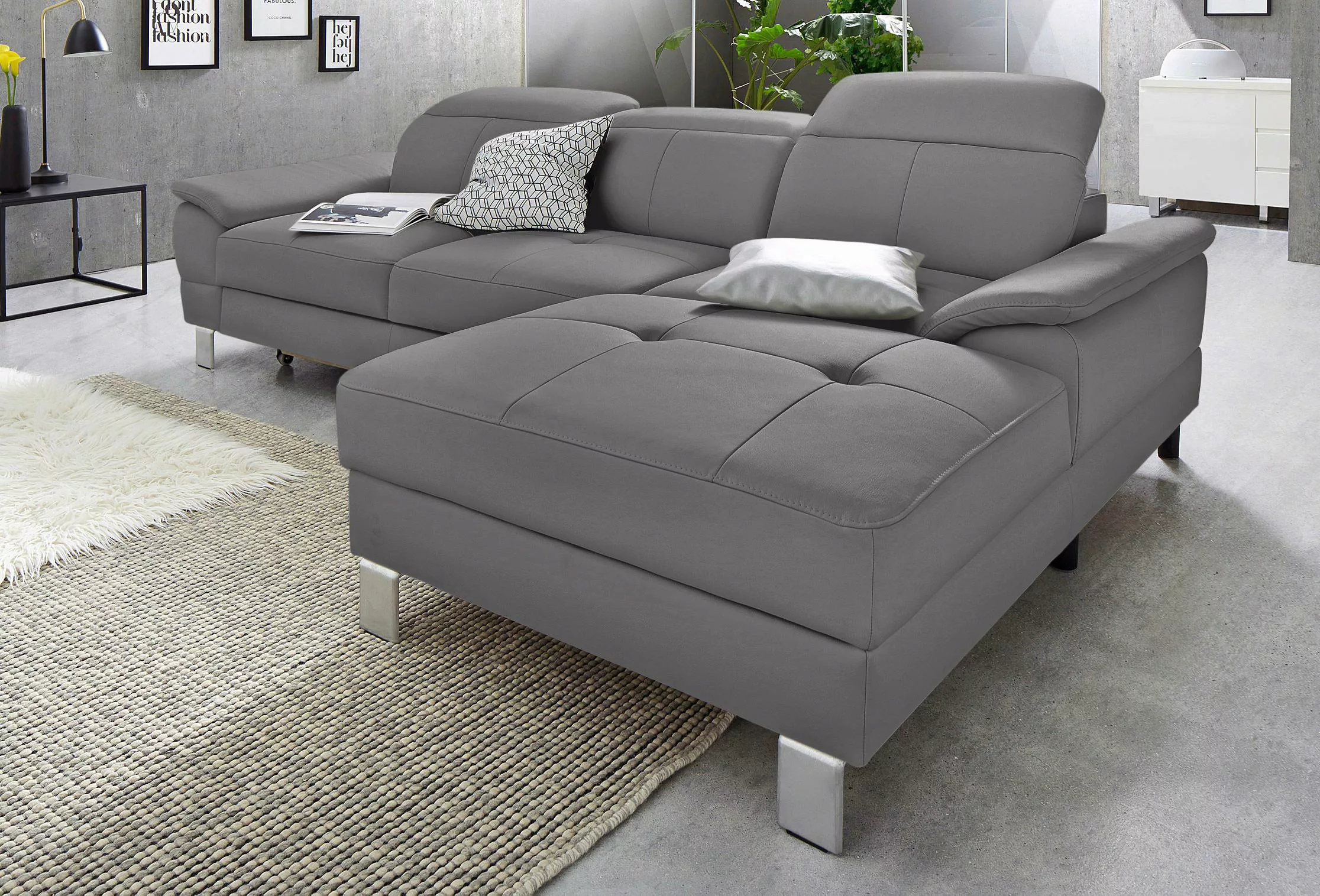 exxpo - sofa fashion Ecksofa "Mantua 2, L-Form", mit Kopf- bzw. Rückenverst günstig online kaufen