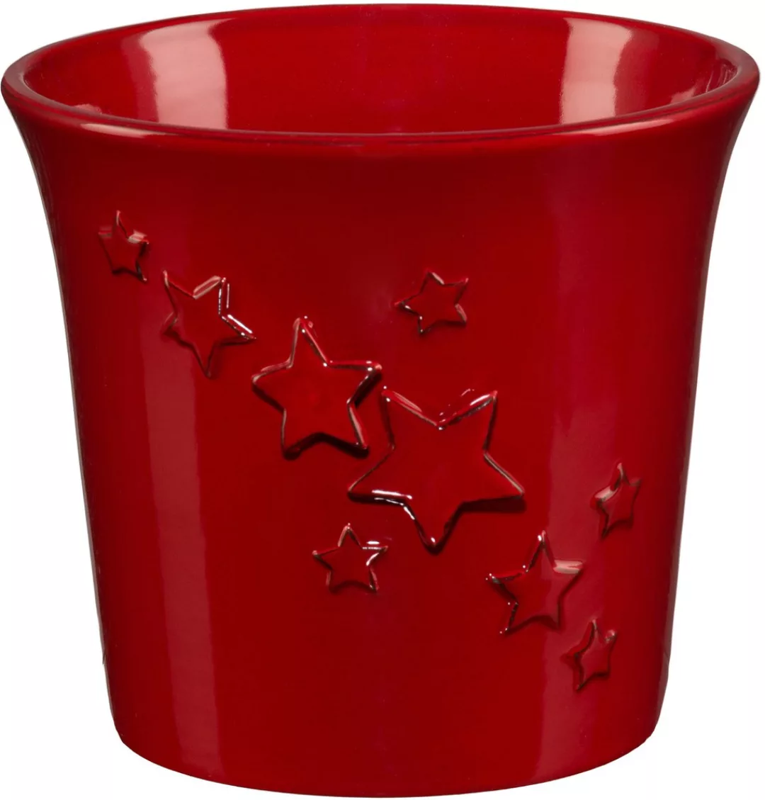 Creativ deco Übertopf "Weihnachtsdeko rot", (2 St.), mit Sternen-Relief günstig online kaufen