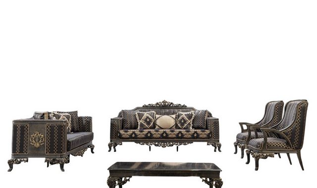 JVmoebel Sofa Sofa Chesterfield Designer Gruppe 5tlg.Set Sofagarnitur Couch günstig online kaufen