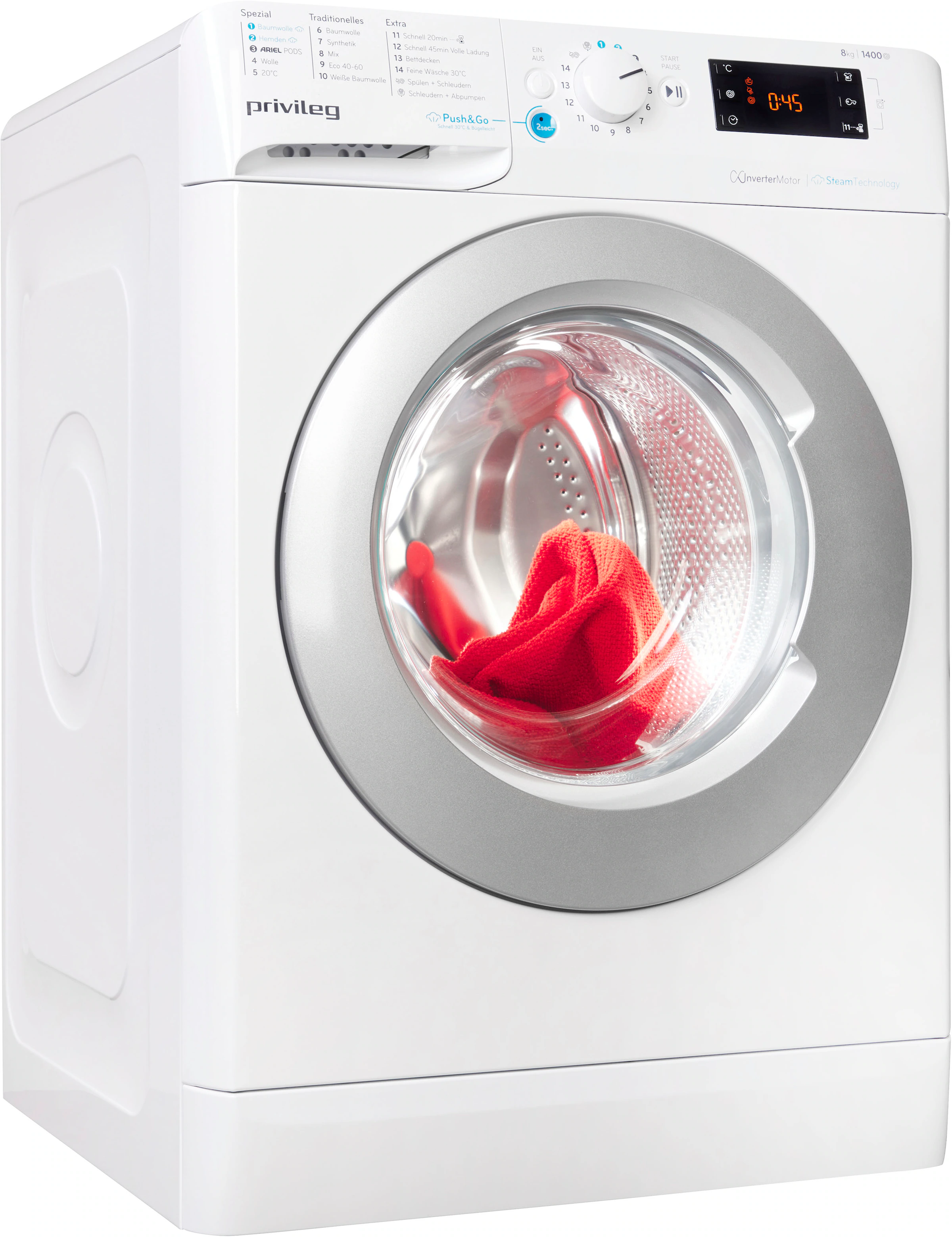 Privileg Waschmaschine »PWFV X 853 A«, PWFV X 853 A, 8 kg, 1400 U/min, Damp günstig online kaufen