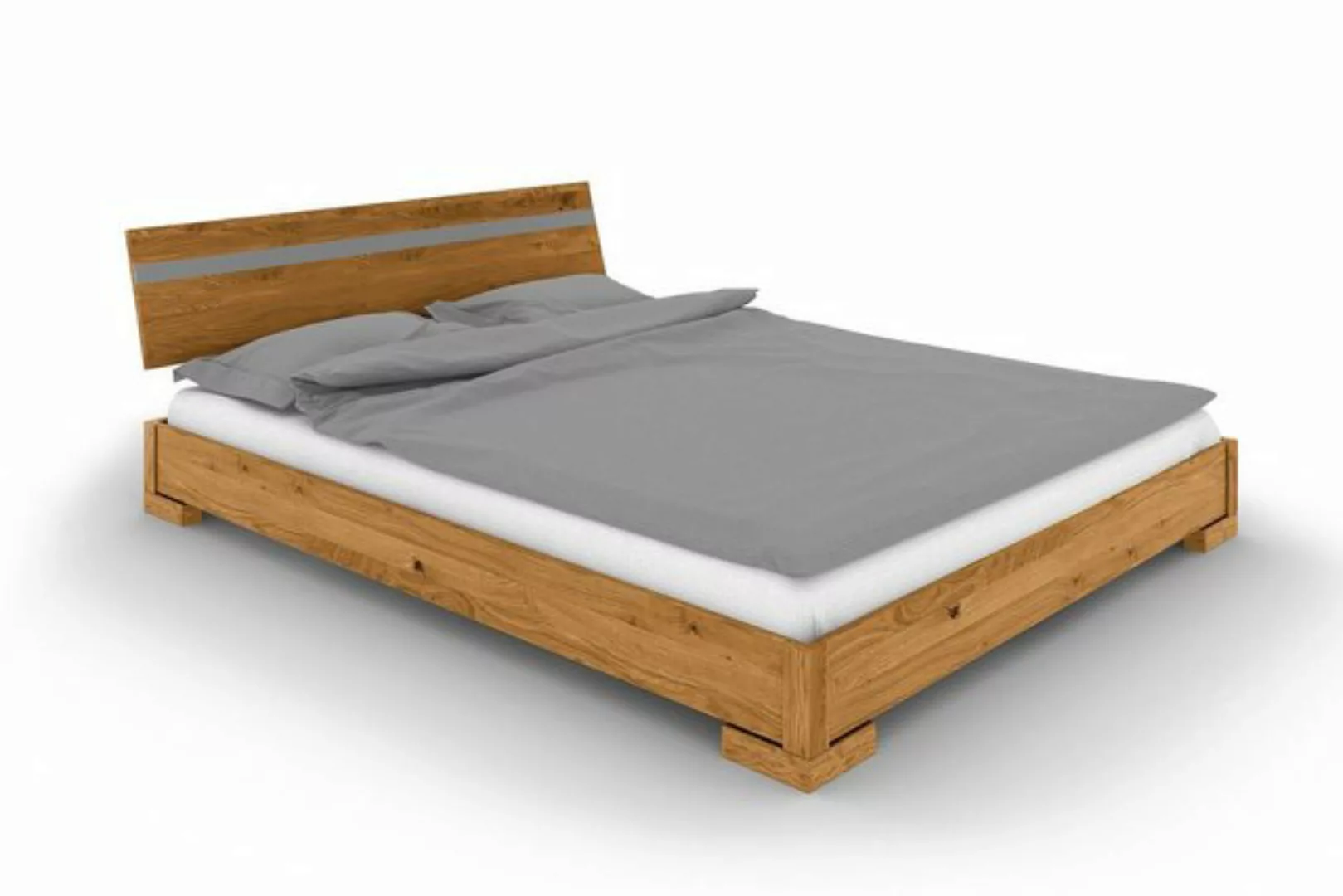 byoak Bett VENTO E-1 180 x 210 aus Massivholz, mit Holzkopfteil, Naturgeölt günstig online kaufen