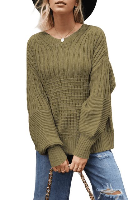 Nebelmeer Strickpullover Retro Modischer Pullover Damen Herbst Winter Große günstig online kaufen