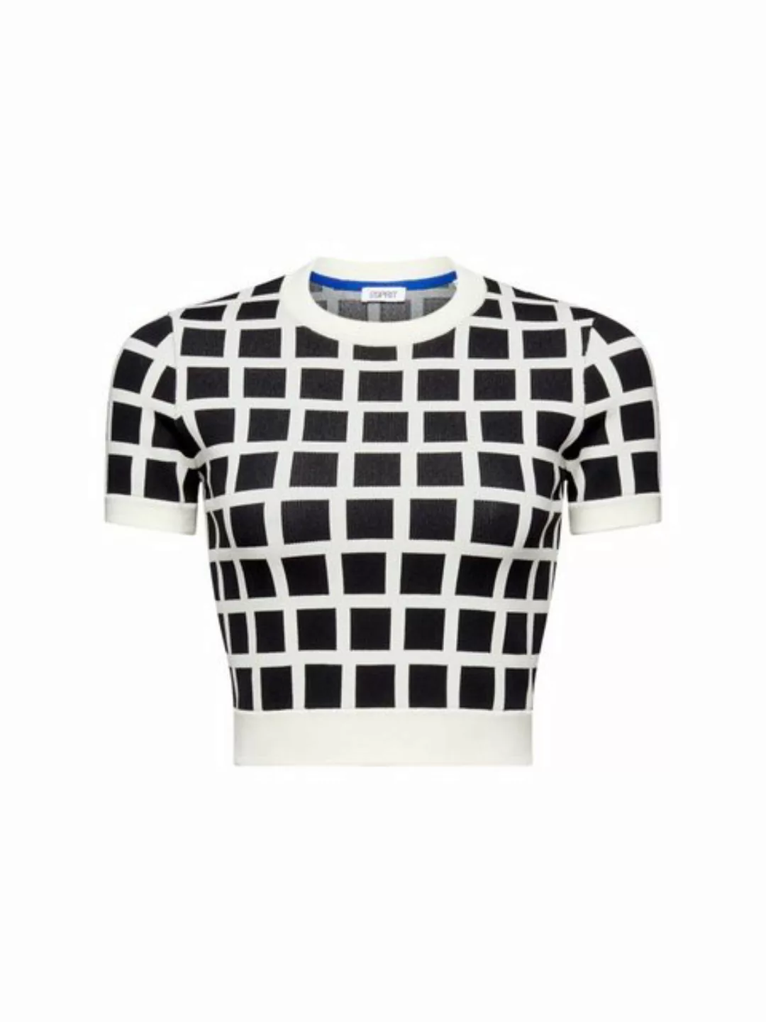 Esprit Kurzarmpullover Verkürztes Pullover-T-Shirt im Jacquard-Design günstig online kaufen