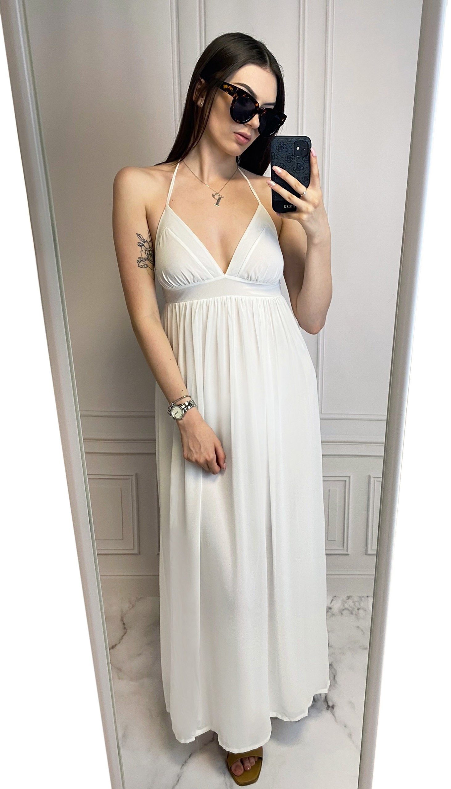 Sarcia.eu Maxikleid Elegantes, weißes Maxi-Chiffon-Kleid John günstig online kaufen