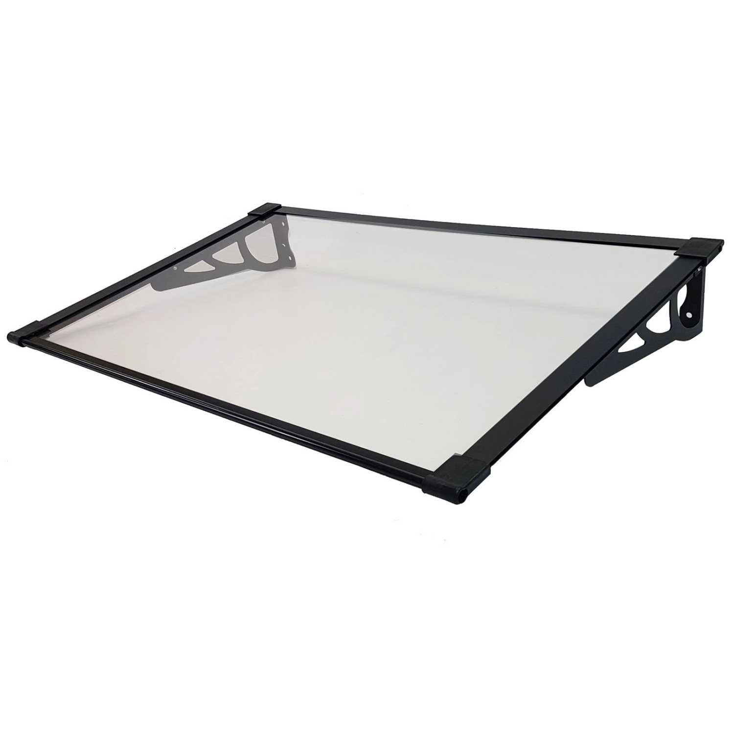 TRUTZHOLM Vordach 120 x 80 cm Haustürdach Pultvordach Kunststoff Alu Schwar günstig online kaufen