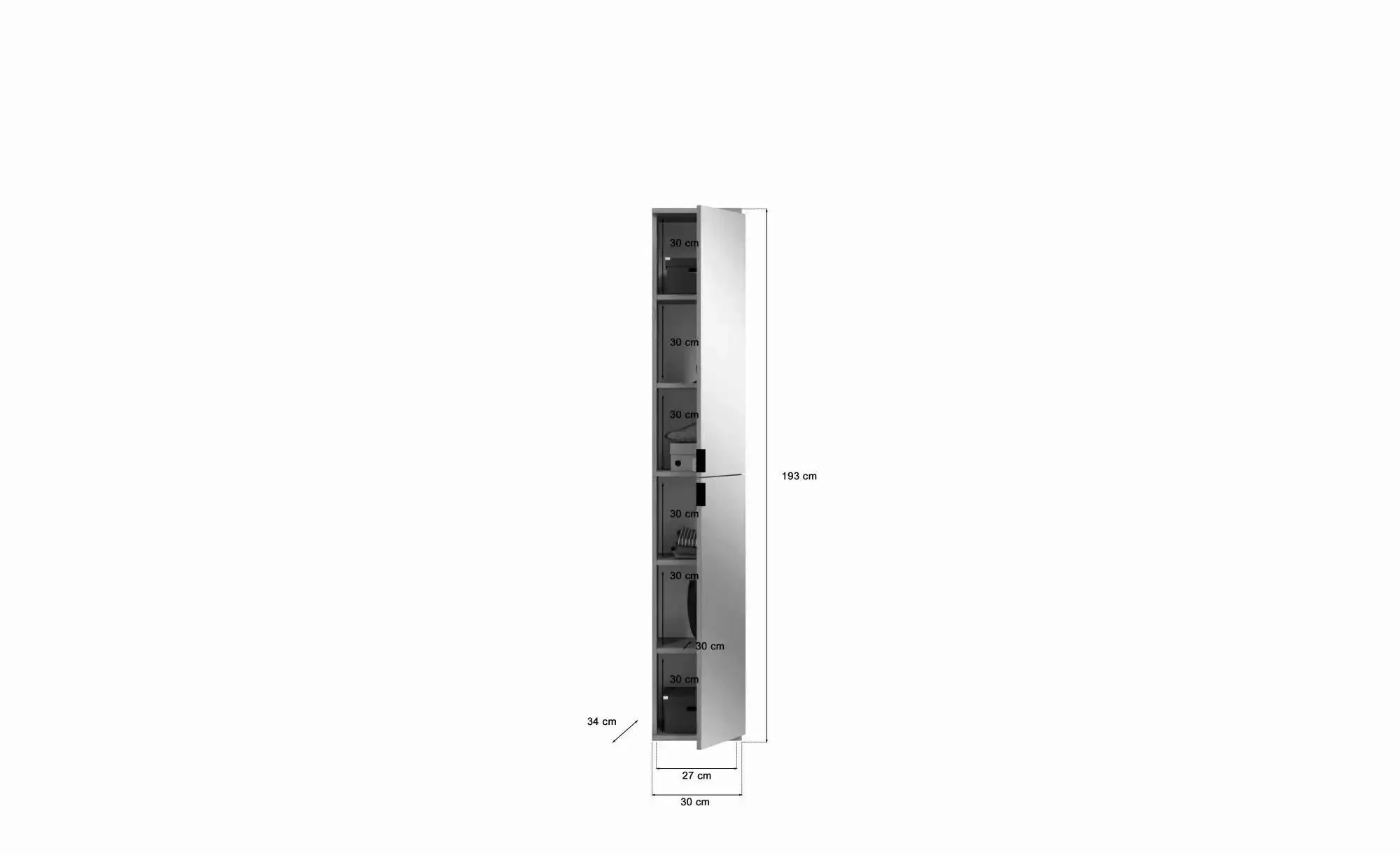 Garderobenschrank ¦ holzfarben ¦ Maße (cm): B: 91 H: 193 Schränke > Dielens günstig online kaufen