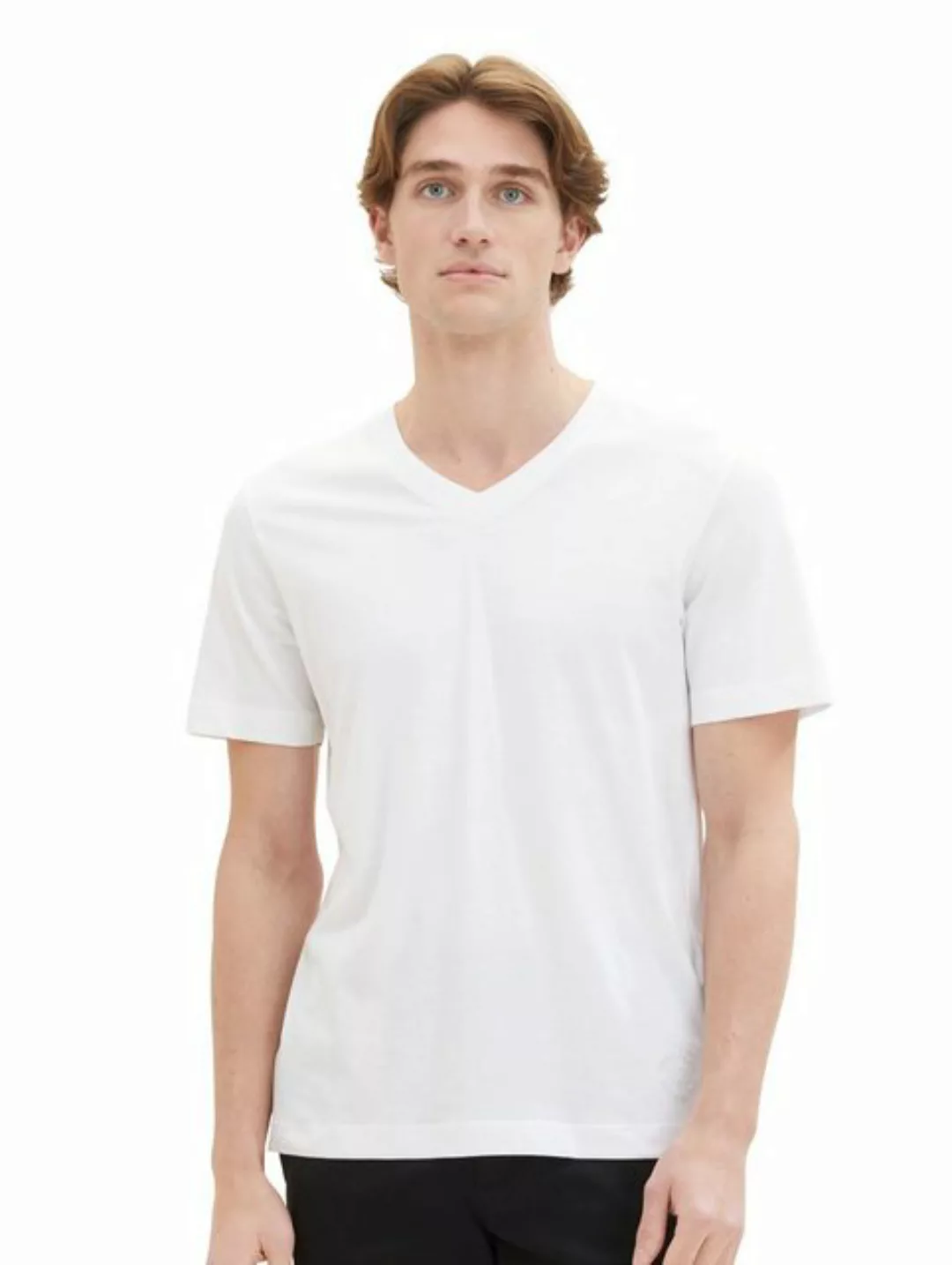 Tom Tailor Herren T-Shirt "V-NECK" im Doppelpack - Regular Fit günstig online kaufen