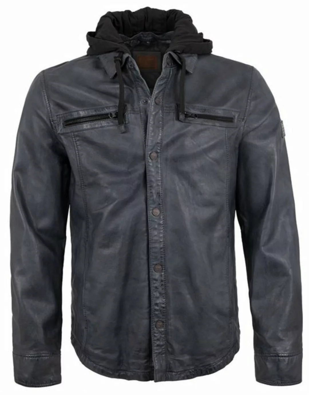 Redpoint Lederjacke Overshirt/M Echtleder Herren Lederjacke Lammnappa Kapuz günstig online kaufen