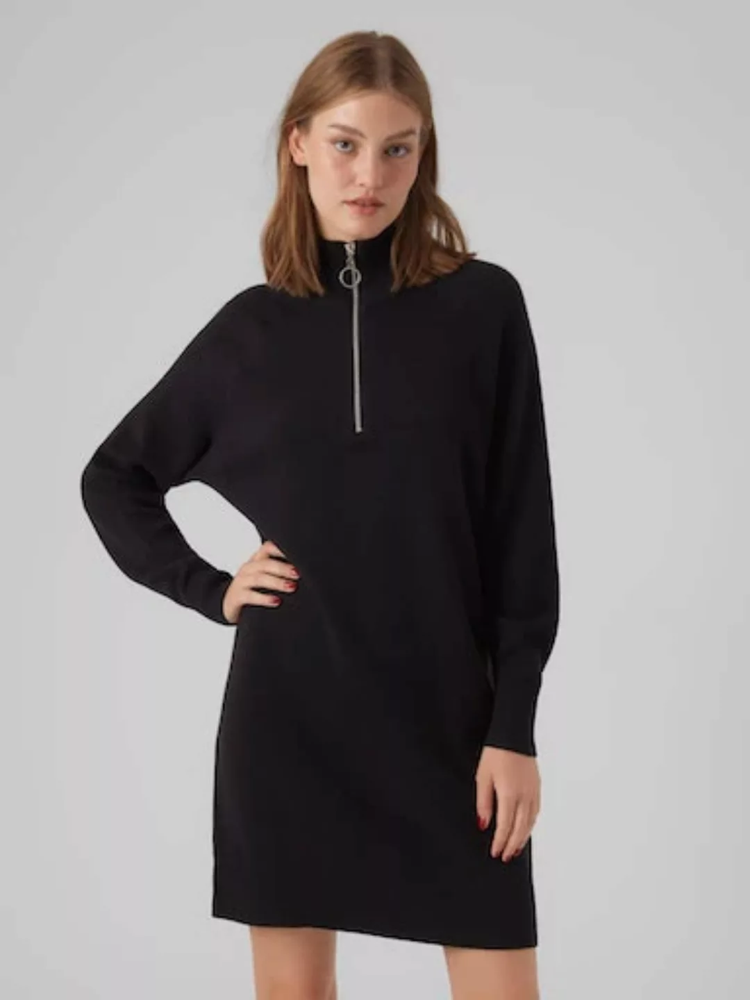 Vero Moda Strickkleid "VMGOLDNEEDLE LS HIGHNCK ZIPPER DRESS REP" günstig online kaufen