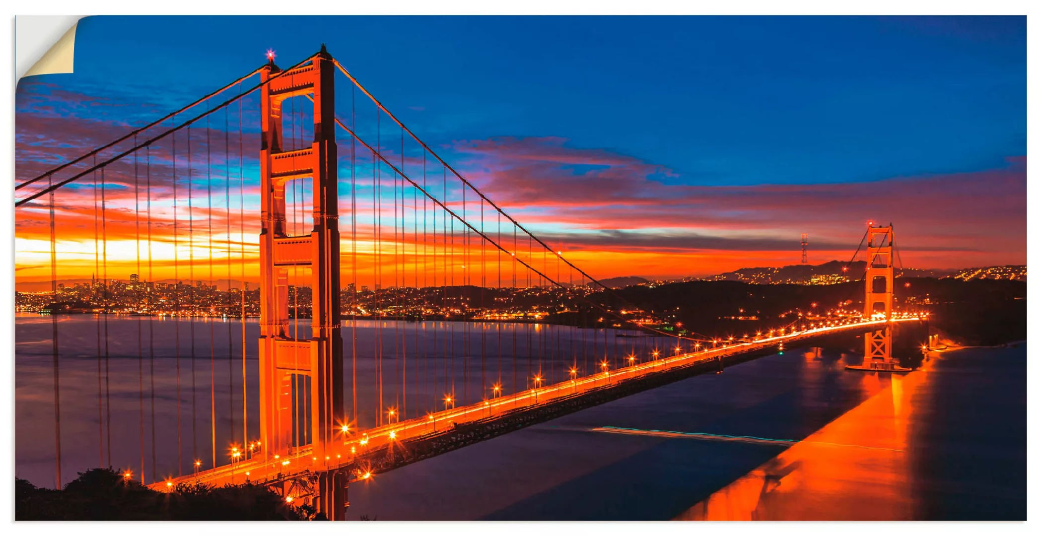 Artland Wandbild »The Golden Gate Bridge am frühen Morgen«, Brücken, (1 St. günstig online kaufen