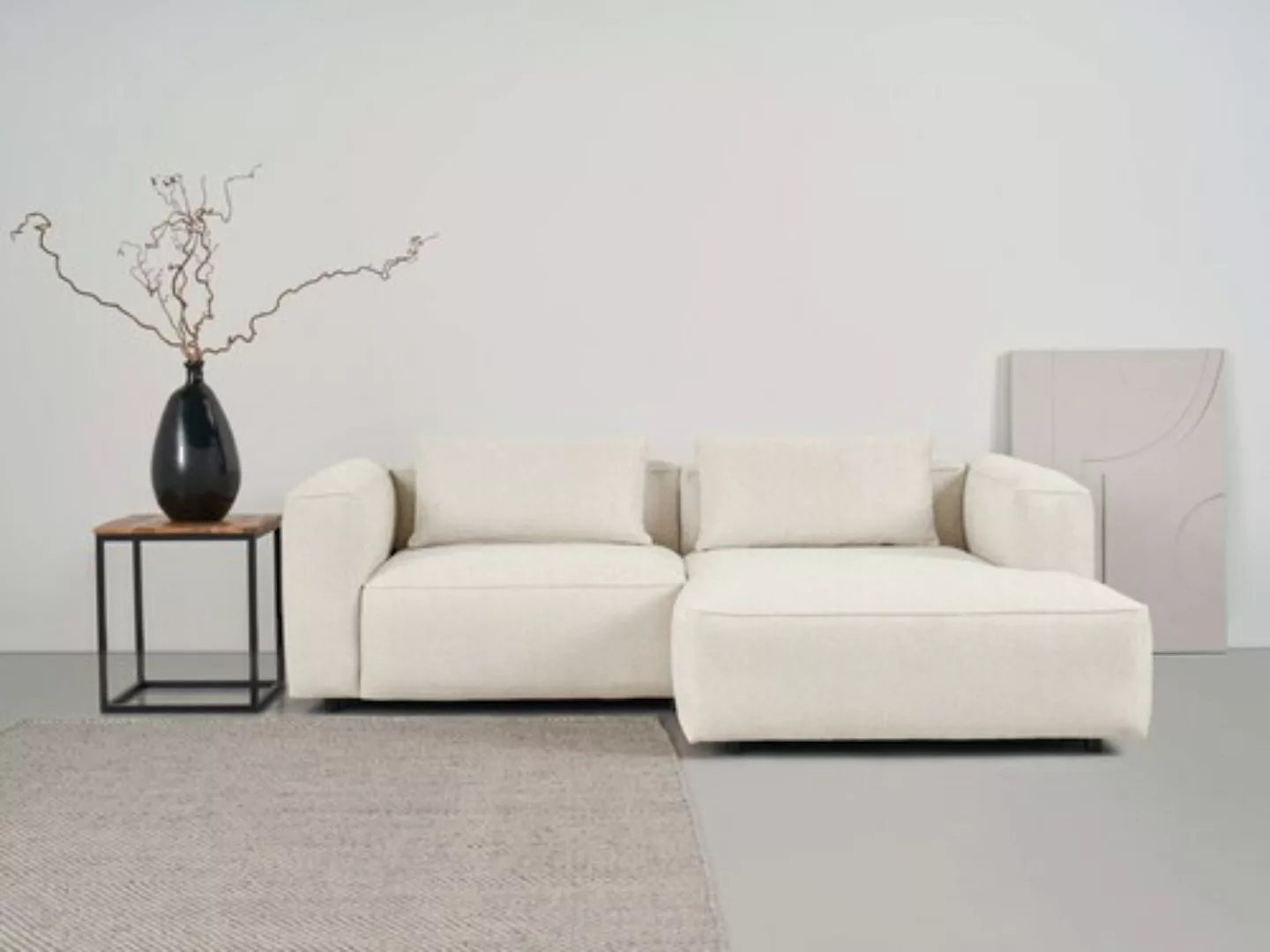 andas Ecksofa "Tvinnet", Breite 228 cm, extra tiefe Sitzfläche, kubisches S günstig online kaufen