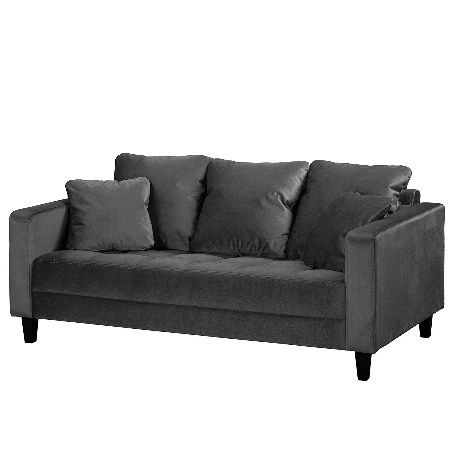 home24 Red Living Sofa Elnora 2-Sitzer Anthrazit Samt 178x85x90 cm günstig online kaufen