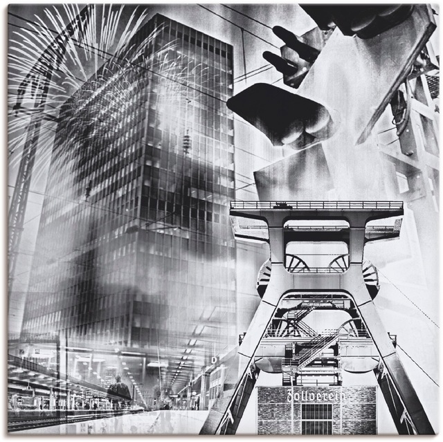 Artland Wandbild "Essen Skyline Abstrakte Collage", Architektonische Elemen günstig online kaufen
