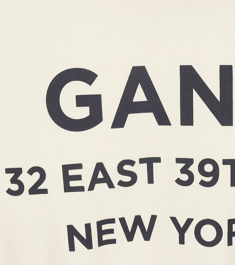 Gant T-shirt Graphic Logo Ecru - Größe M günstig online kaufen