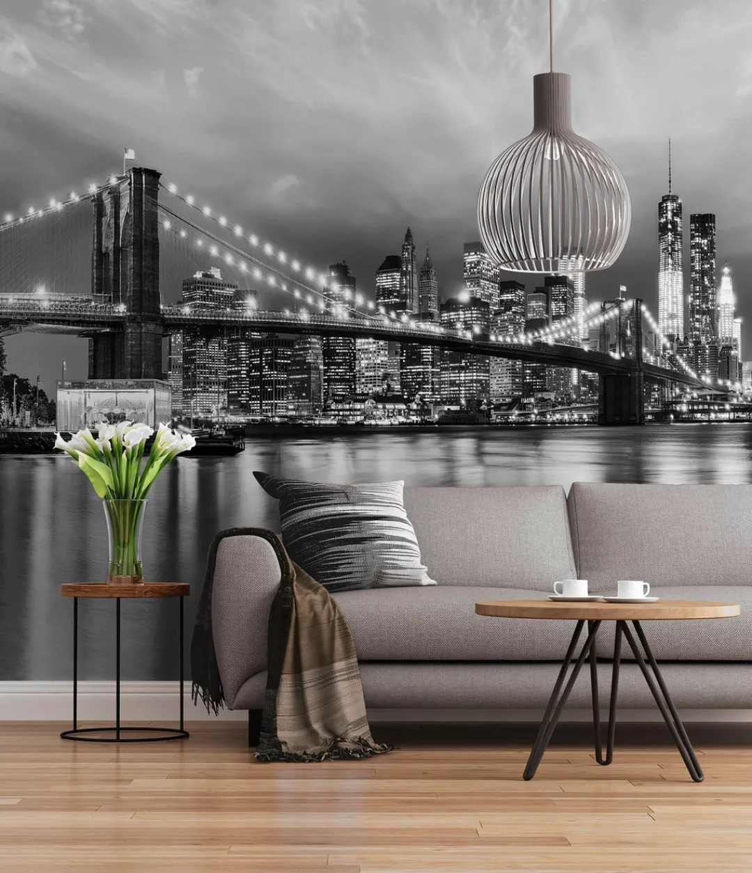 Komar Fototapete »Brooklyn Bridge B/W - Größe 368 x 254 cm«, bedruckt, Wohn günstig online kaufen