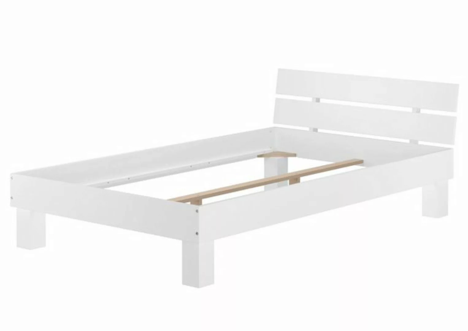 ERST-HOLZ Bett Einzelbett Buche-Bettgestell weiß massiv 120x200 Bettrahmen, günstig online kaufen