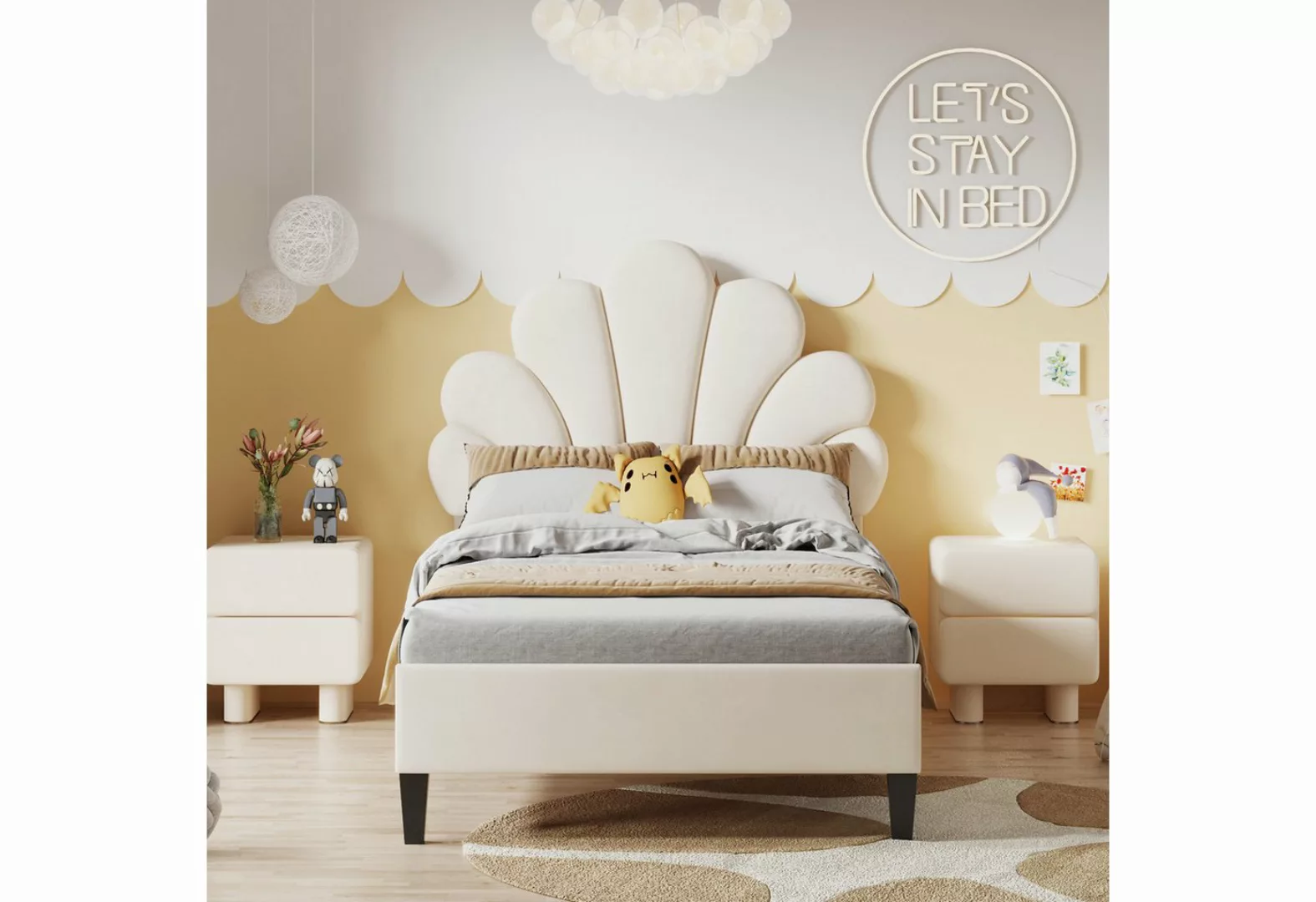 IDEASY Kinderbett Polsterbett, Jugendbett, 90*200/140 x 200 cm, samt hautfr günstig online kaufen