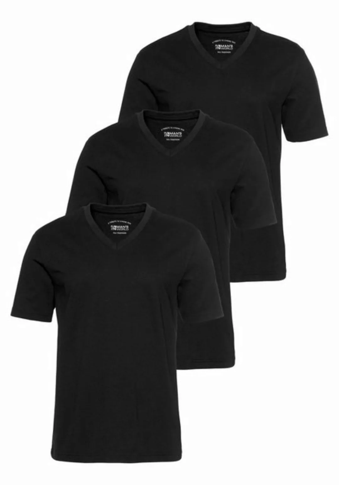 Man's World V-Shirt (Packung, 3-tlg., 3er-Pack) Kurzarm, aus Baumwolle günstig online kaufen