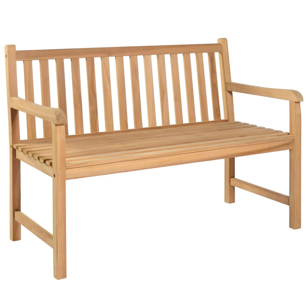 Gartenbank Mit Schwarzer Auflage 120 Cm Massivholz Teak günstig online kaufen