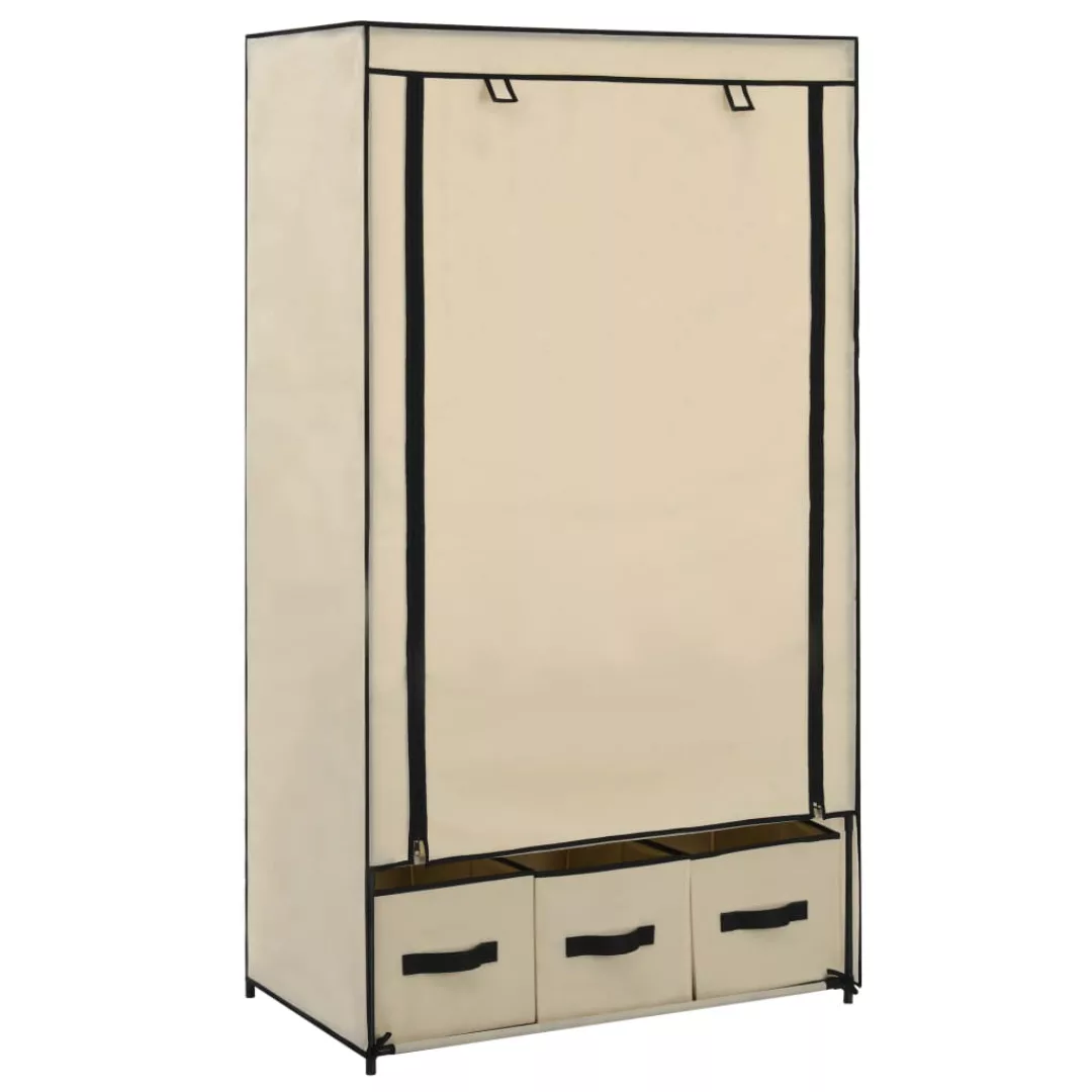 Kleiderschrank Creme 87 X 49 X 159 Cm Stoff günstig online kaufen