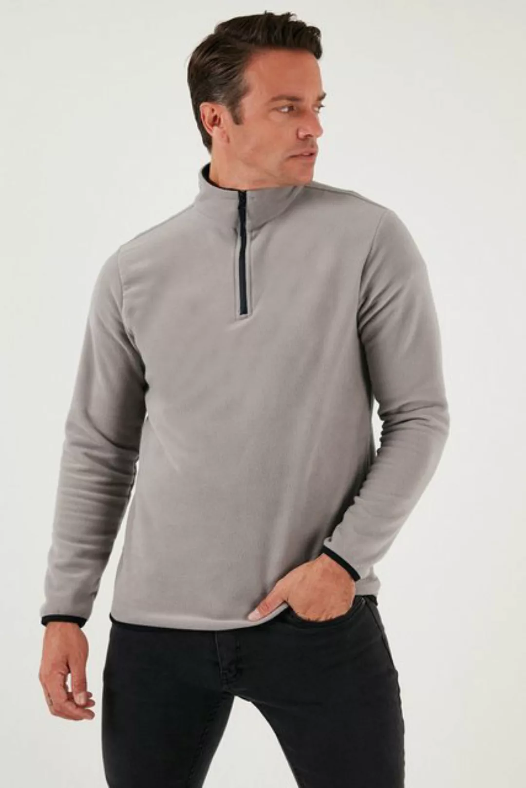 Buratti Fleecepullover Slim Fit günstig online kaufen