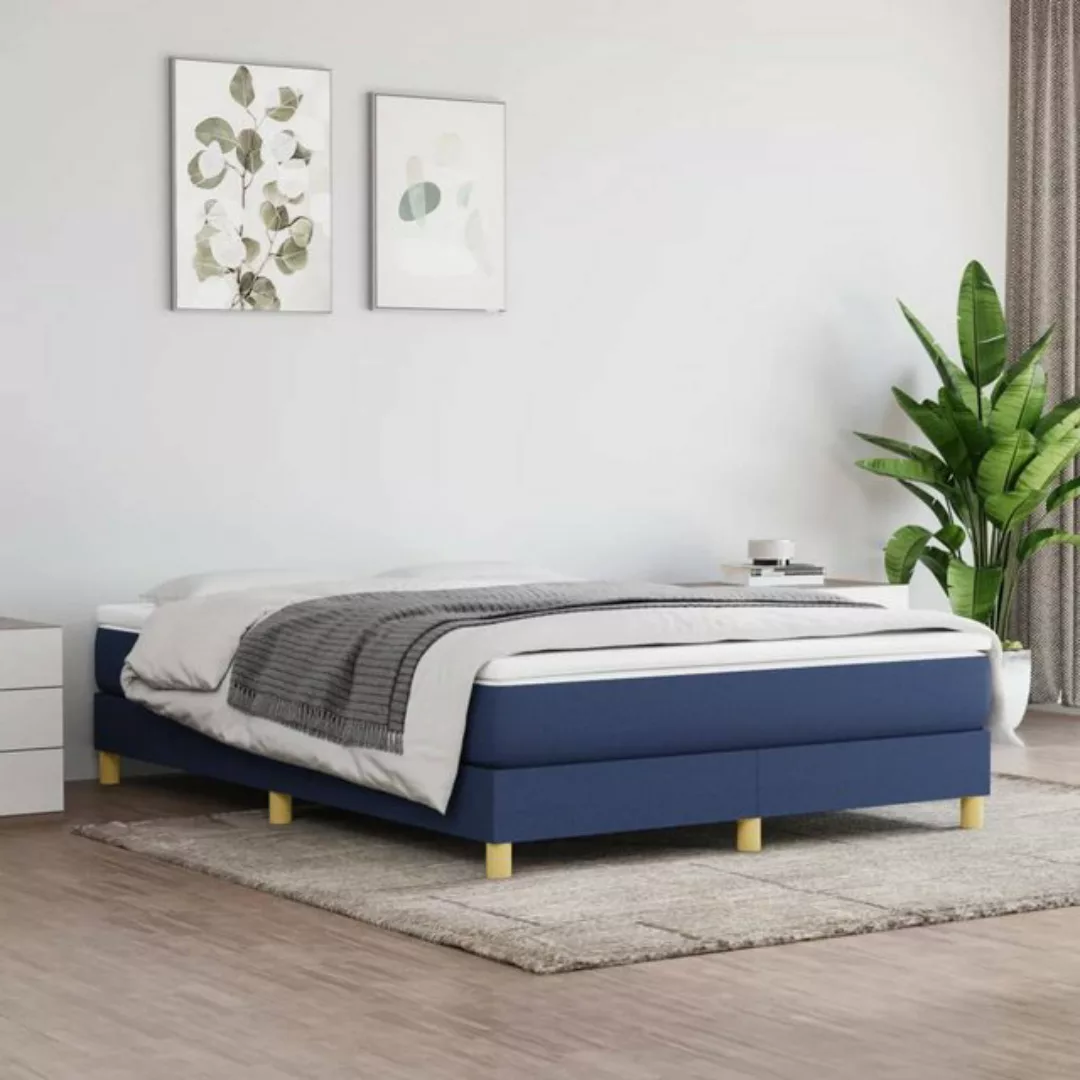 Vidaxl Boxspringbett Blau 140x200 Cm Stoff günstig online kaufen