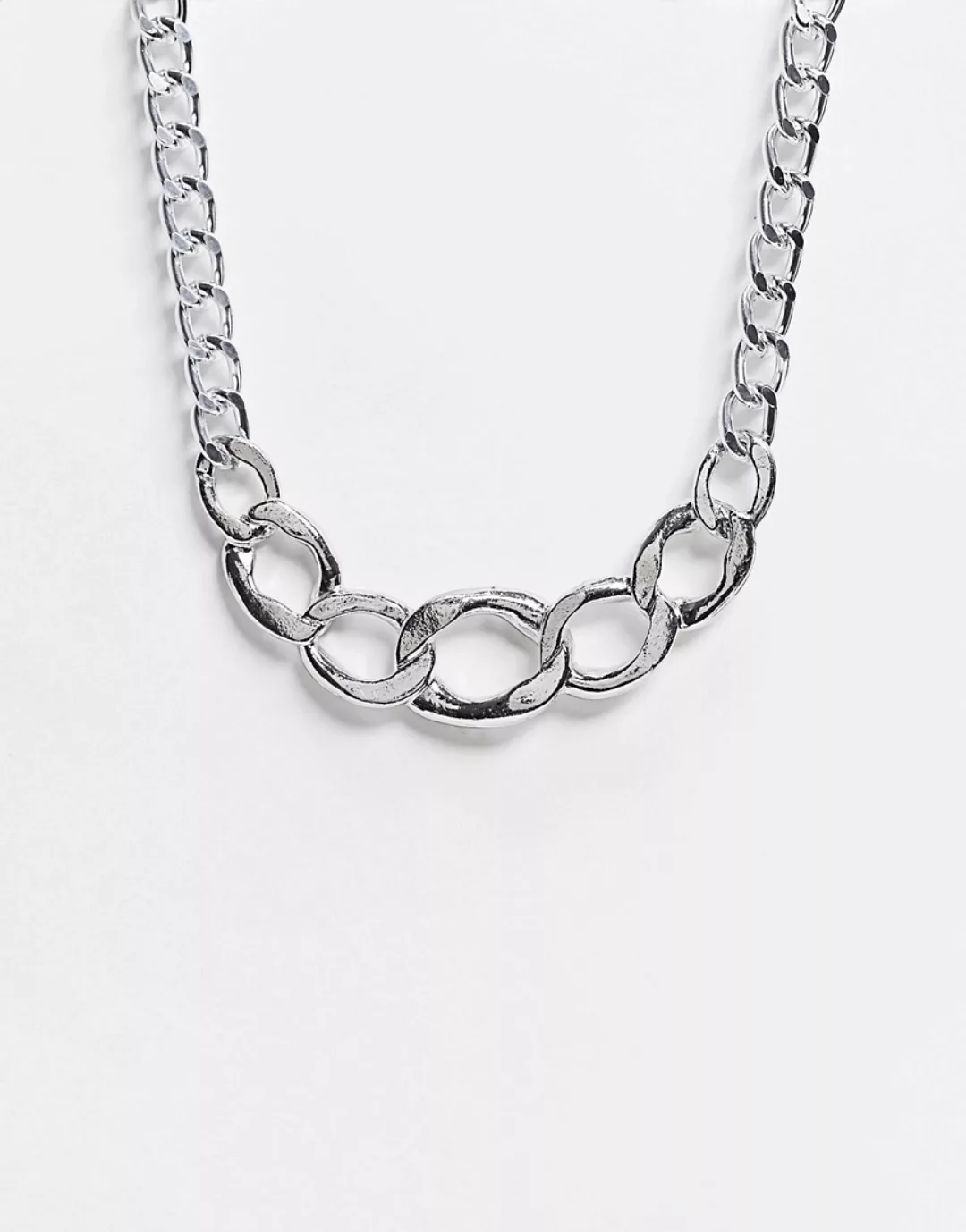 Ego – Halskette mit dicken Gliedern in Silber günstig online kaufen