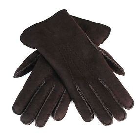 Lammfell-Handschuhe Damen/ Herren dunkelbraun Gr. 6,5 günstig online kaufen