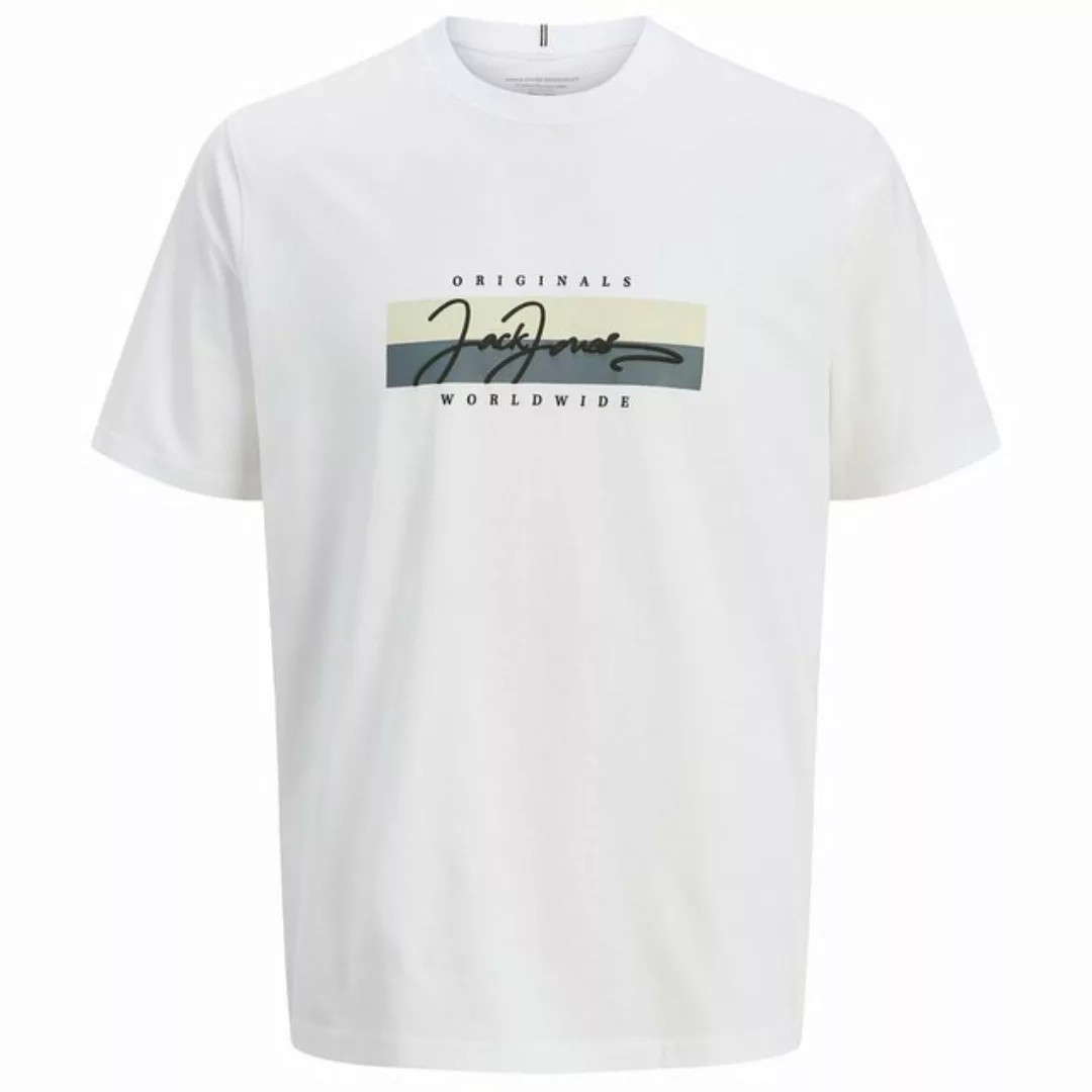 Jack & Jones Rundhalsshirt Große Größen T-Shirt weiß Logo Jack&Jones JORFRE günstig online kaufen