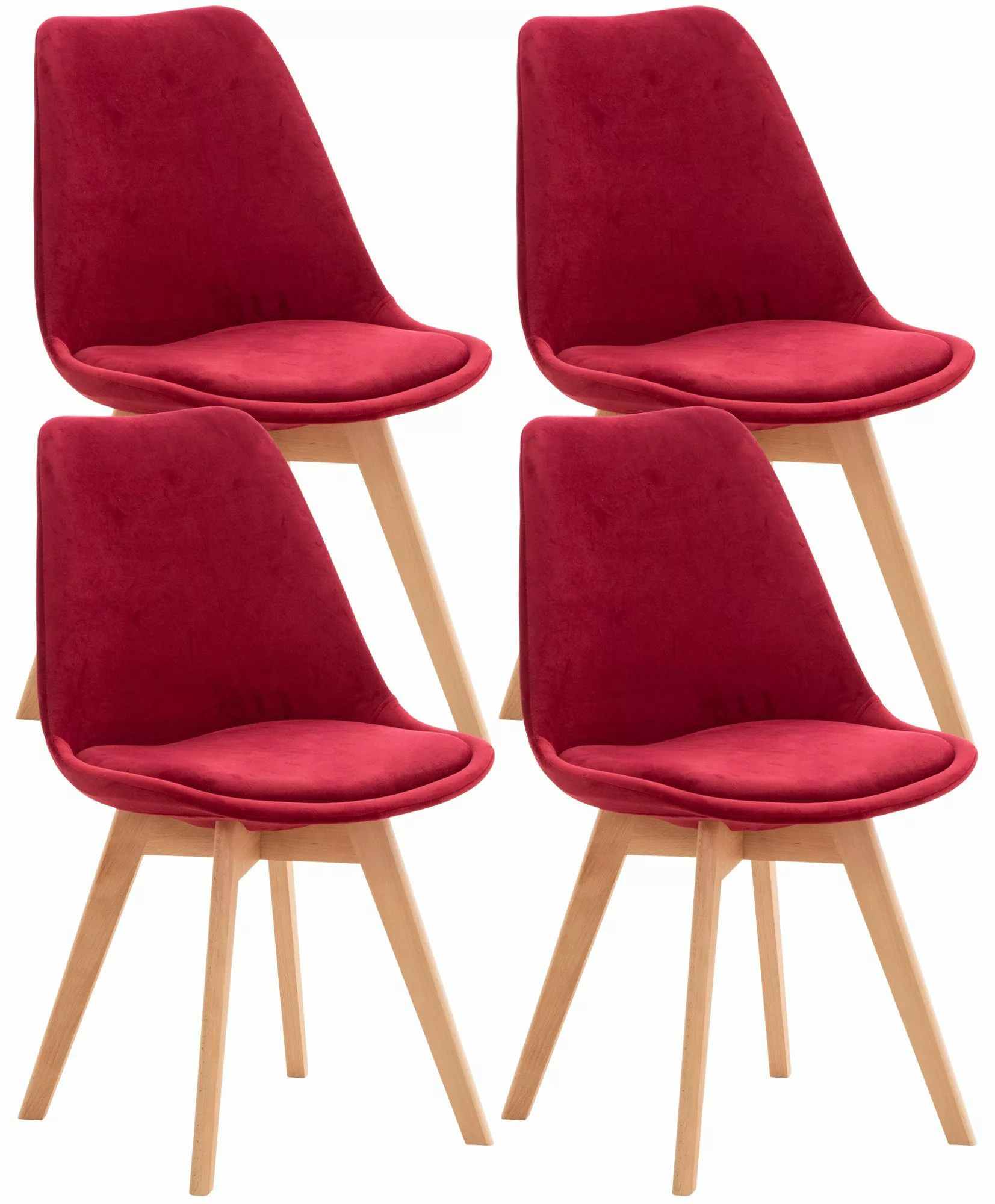 CLP Küchenstuhl Linares (4er Set), Buchenholz-Gestell, günstig online kaufen