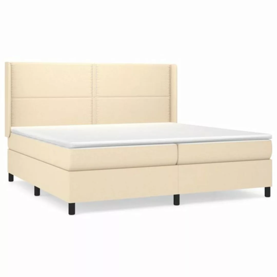 vidaXL Boxspringbett Boxspringbett mit Matratze Creme 200x200 cm Stoff Bett günstig online kaufen