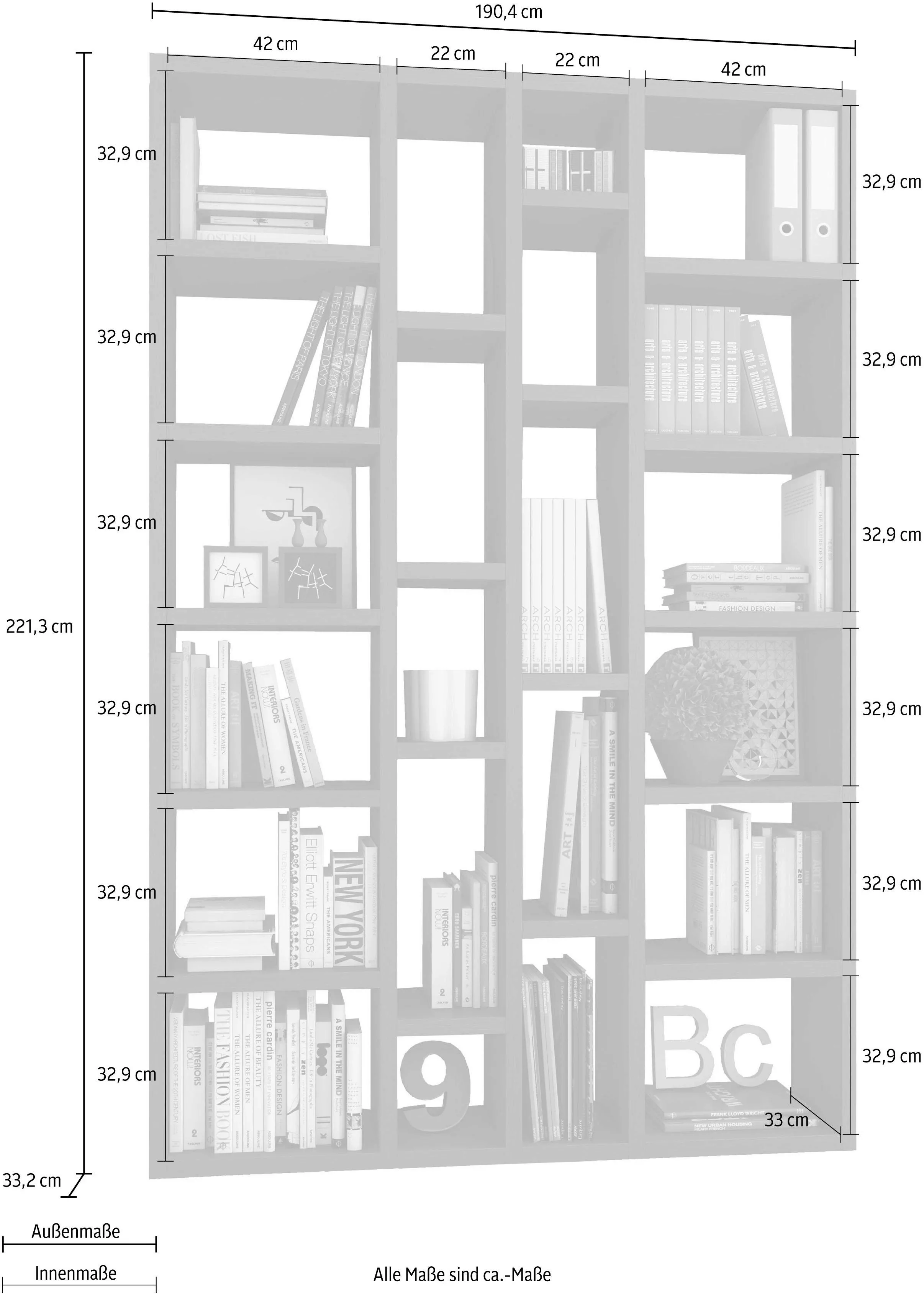 fif möbel Raumteilerregal "TOR391-6", Breite 145 cm günstig online kaufen