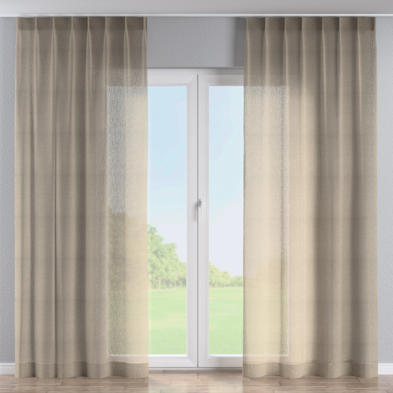 Vorhang mit flämischen 1-er Falten, beige, Delicate Premium (144-61) günstig online kaufen