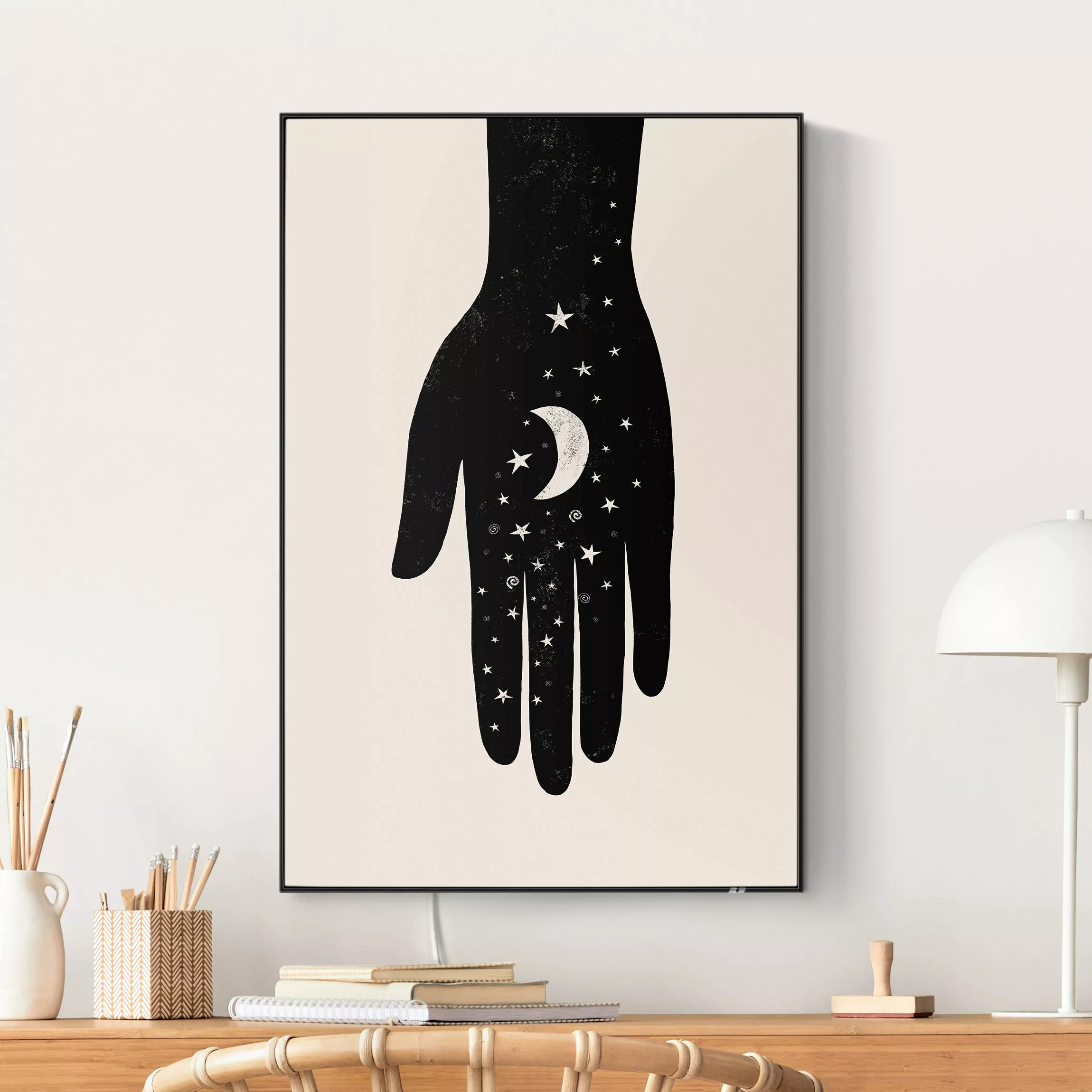 LED-Wechselbild Hand mit Mond günstig online kaufen