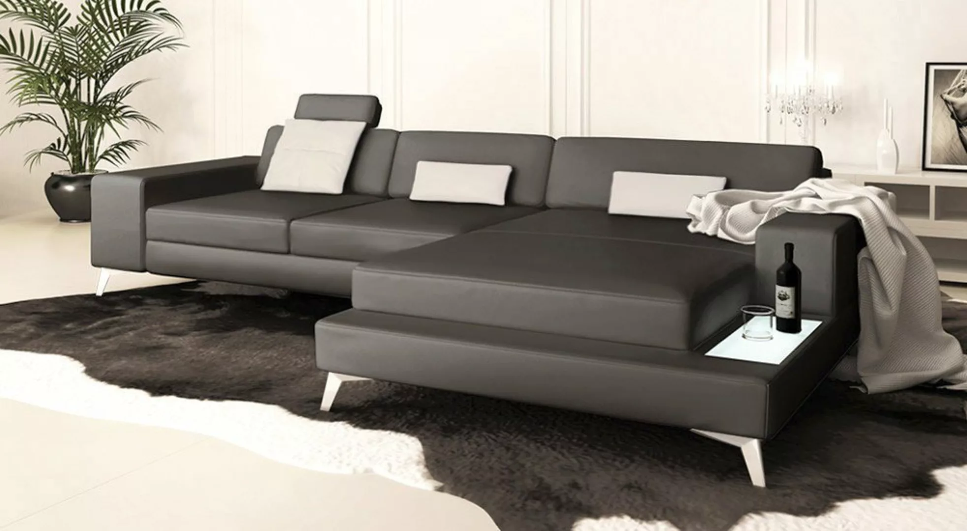 BULLHOFF Wohnlandschaft Wohnlandschaft Ledersofa Ecksofa Designsofa »MÜNCHE günstig online kaufen