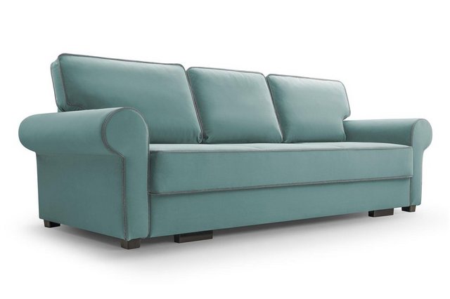 Beautysofa 3-Sitzer BELLO, in Retro-Stil, Bettkasten, Wellenfedern, für Woh günstig online kaufen