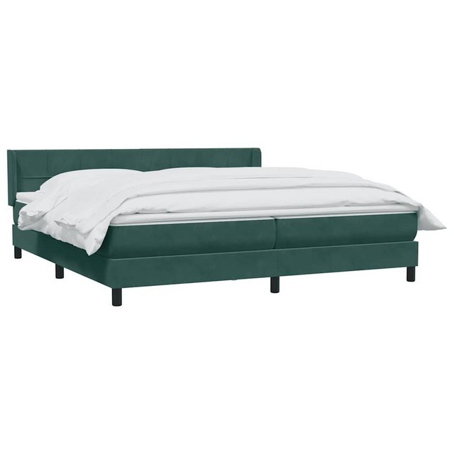 vidaXL Bett Boxspringbett mit Matratze Dunkelgrün 200x220 cm Samt günstig online kaufen