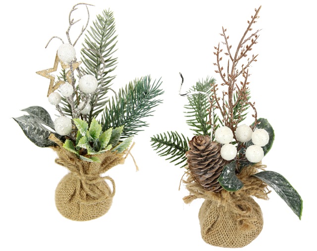 I.GE.A. Künstlicher Weihnachtsbaum »Kunstpflanze Weihnachtsgesteck im Jute- günstig online kaufen