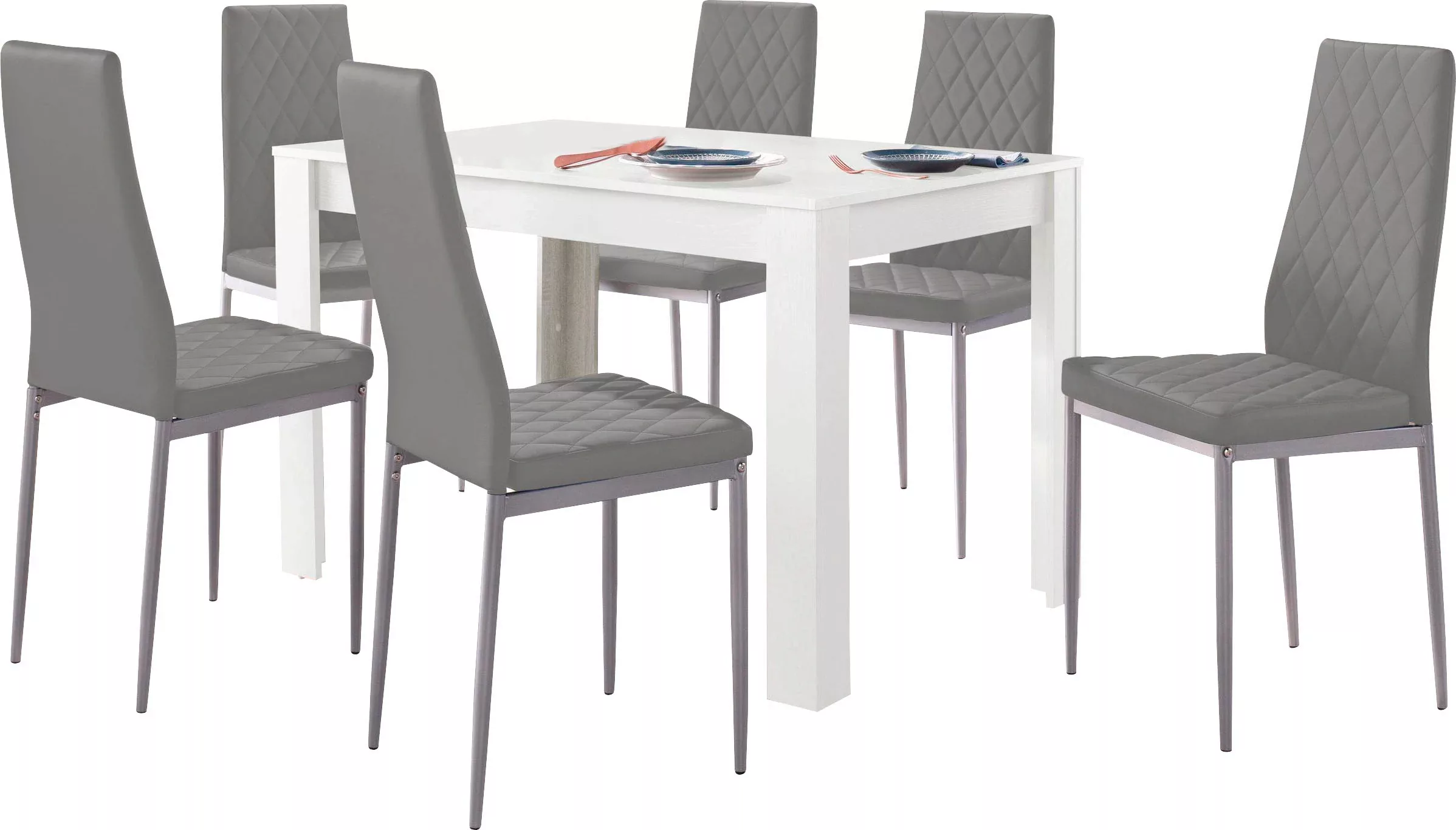 INOSIGN Essgruppe, (Set, 5 tlg.), mit Tisch in Weiß, Breite 120 cm günstig online kaufen