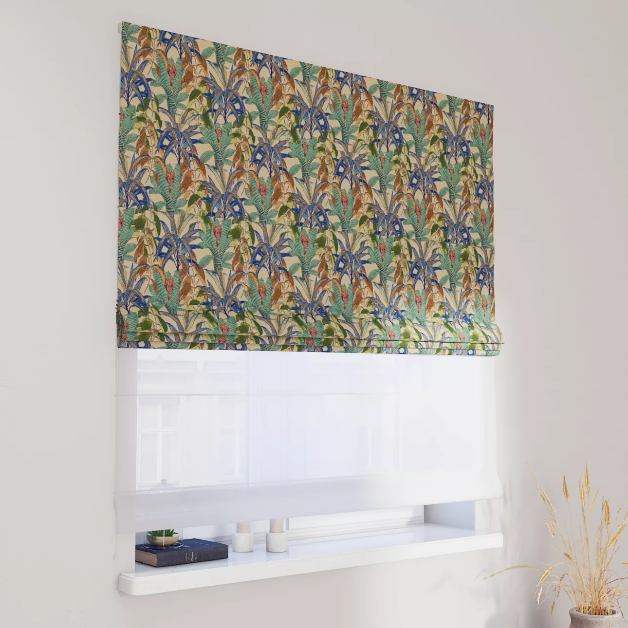 Dekoria Doppelraffrollo Duo, grün- blau, 110 x 150 cm günstig online kaufen