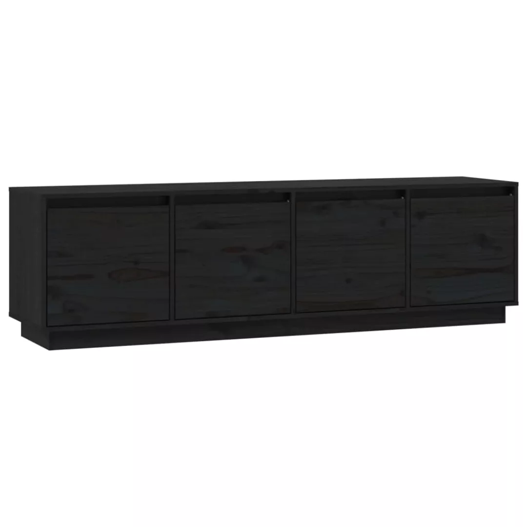 Vidaxl Tv-schrank Schwarz 156x37x45 Cm Massivholz Kiefer günstig online kaufen