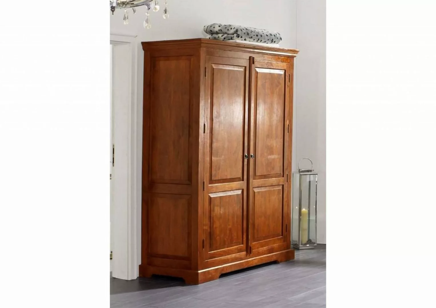 Massivmoebel24 Kleiderschrank Kleiderschrank Akazie 140x65x200 honig  lacki günstig online kaufen