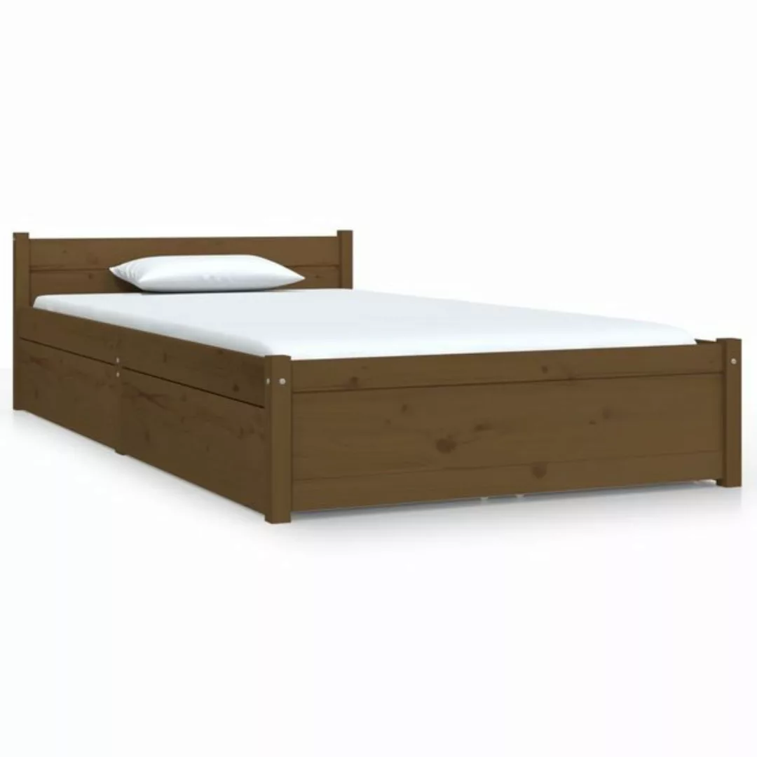 vidaXL Bettgestell Bett mit Schubladen Honigbraun 90x200 cm Bett Bettgestel günstig online kaufen