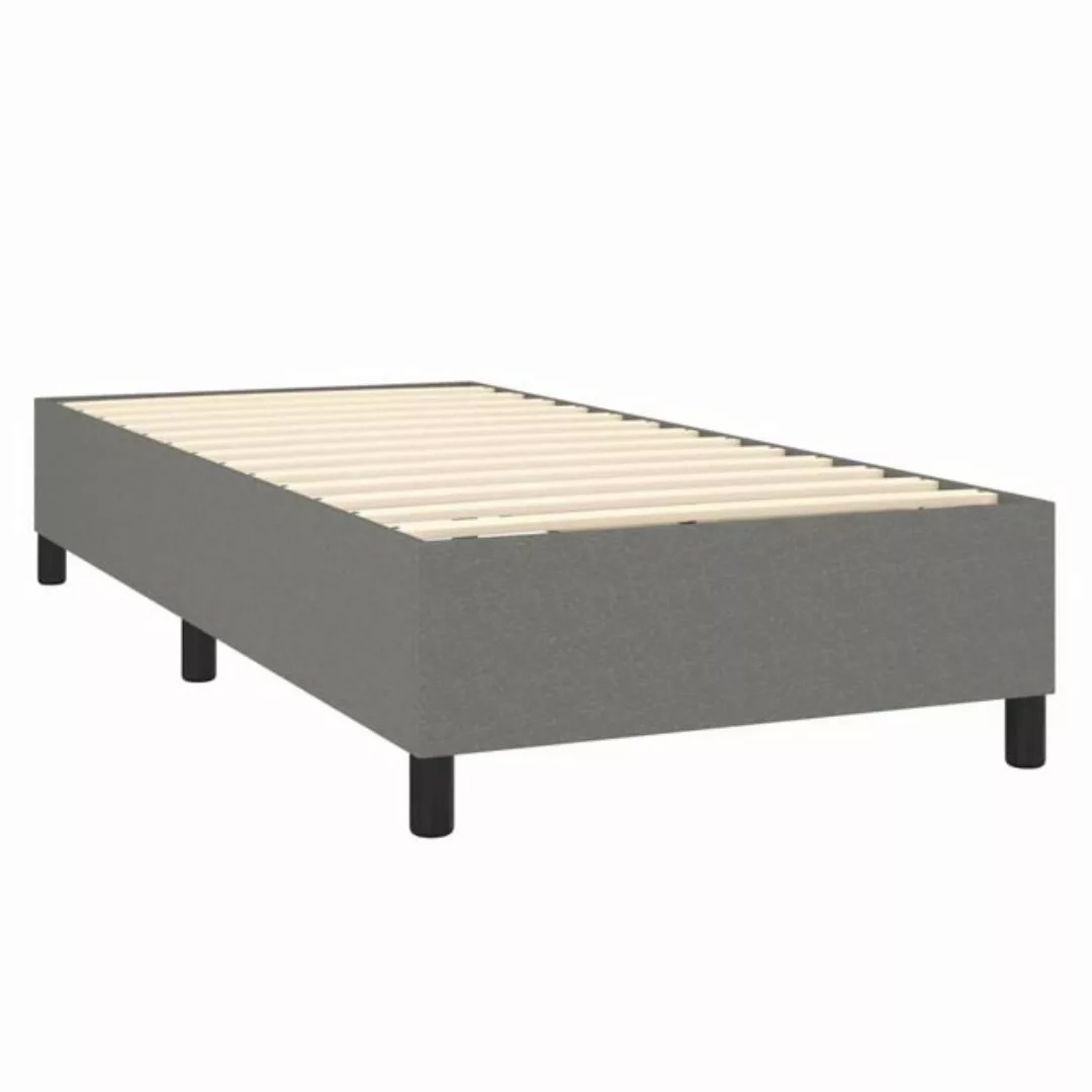 furnicato Bettgestell Boxspringbett mit Matratze Dunkelgrau 80x200 cm Stoff günstig online kaufen