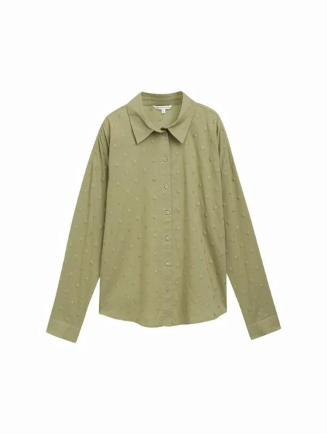 TOM TAILOR Denim Blusentop dot structure blouse, greyish green günstig online kaufen