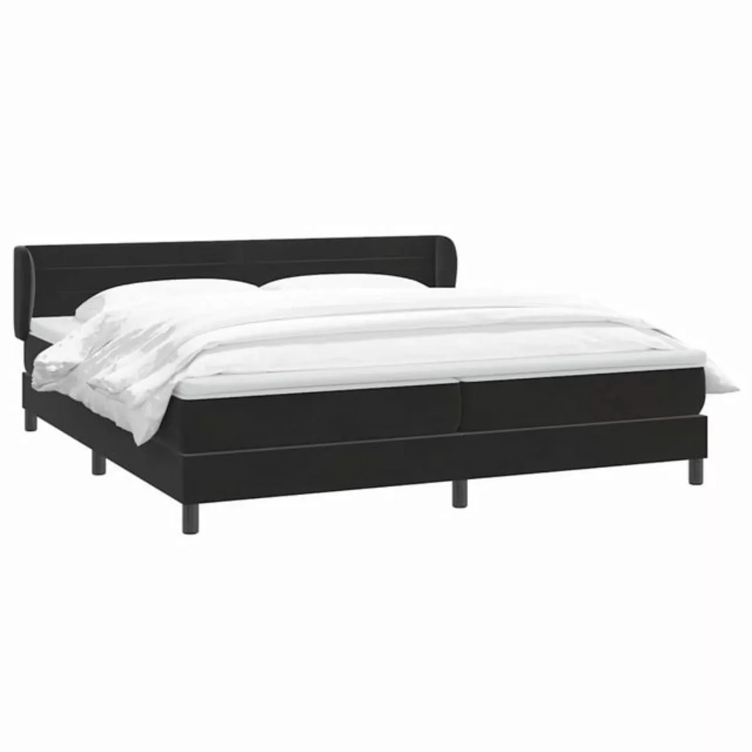 vidaXL Bett Boxspringbett mit Matratzen Schwarz 200x210 cm Samt günstig online kaufen