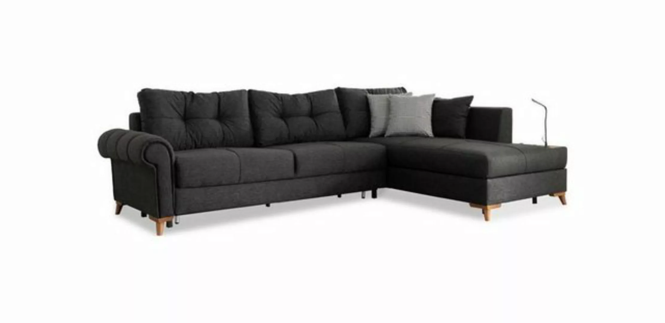 JVmoebel Ecksofa Schwarzes Ecksofa L-Form Couch Wohnzimmer Polster Eckcouch günstig online kaufen