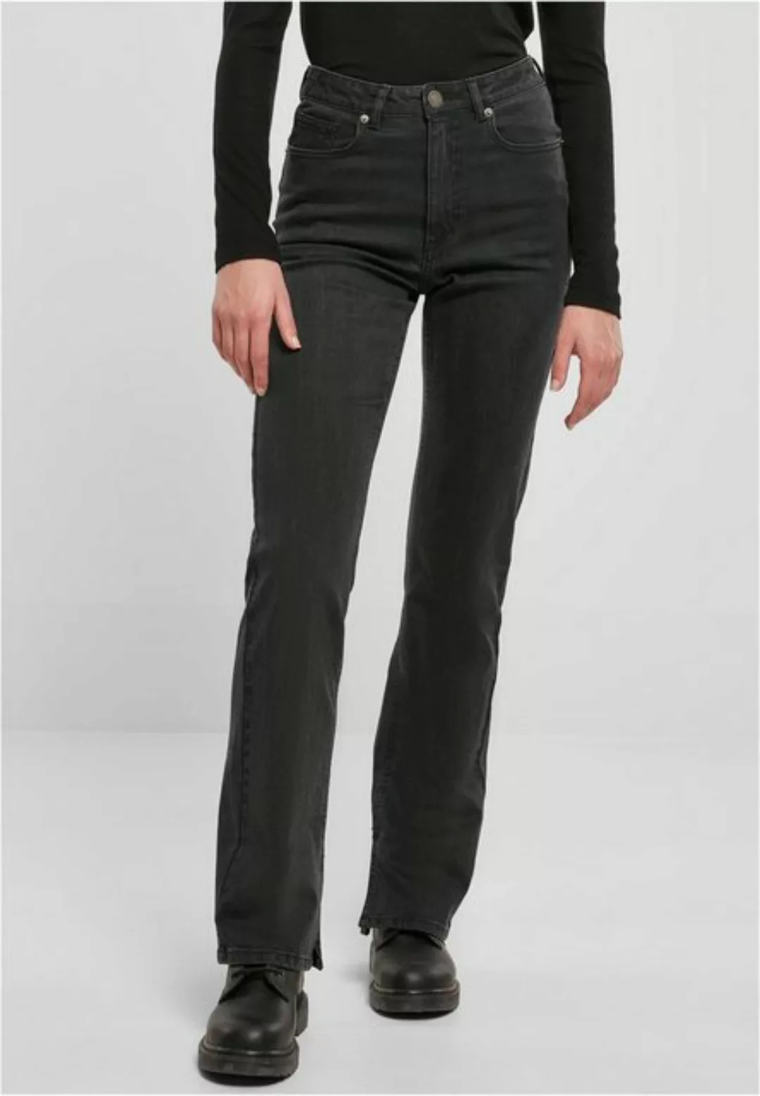 URBAN CLASSICS Bequeme Jeans Urban Classics Damen Ladies Highwaist Straight günstig online kaufen