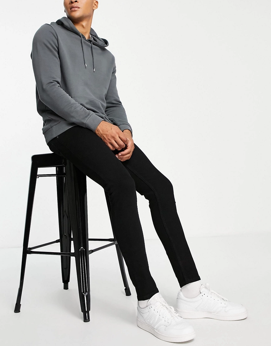 Pull&Bear – Sehr enge Skinny-Jeans in Schwarz günstig online kaufen