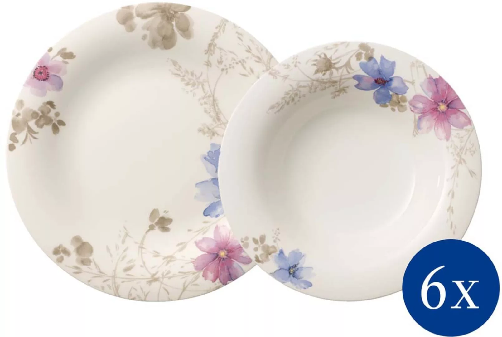 Villeroy & Boch Tafelservice »Mariefleur Gris Basic«, (Set, 12 tlg., 6x Spe günstig online kaufen